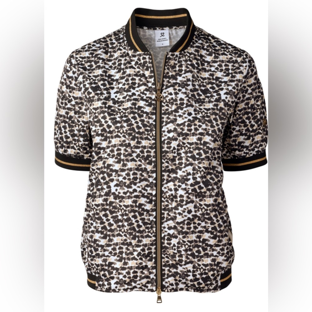 Daily Sports Natural Collection: Leonie Leopard Print Short Sleeve Wind Jacket
